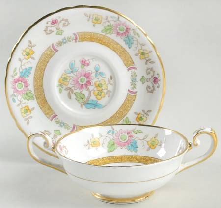 Chatsworth Footed Cream Soup Bowl & Saucer Set
