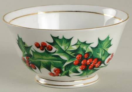 December Holly Mini Open Sugar Bowl