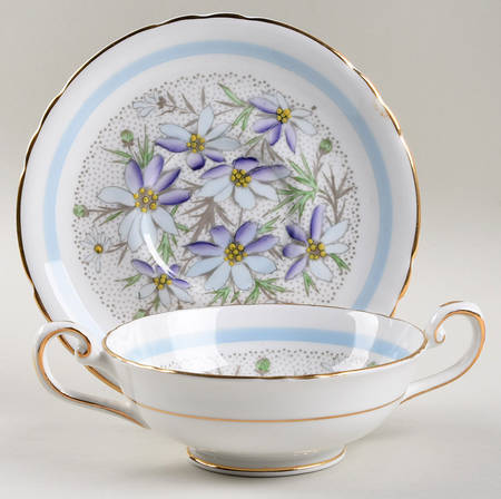 Devon Footed Cream Soup Bowl & Saucer Set