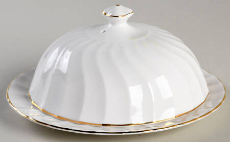 Dover (Gold Trim) Round Covered Butter