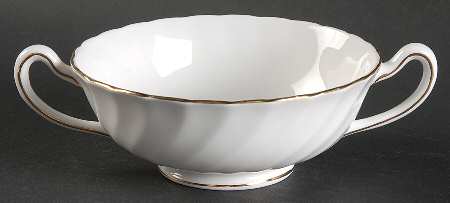 Dover (Gold Trim) Footed Cream Soup Bowl