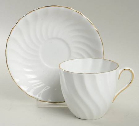 Dover (Gold Trim) Flat Cup & Saucer Set