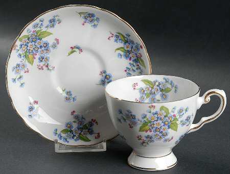 Forget Me Not Footed Cup & Saucer Set