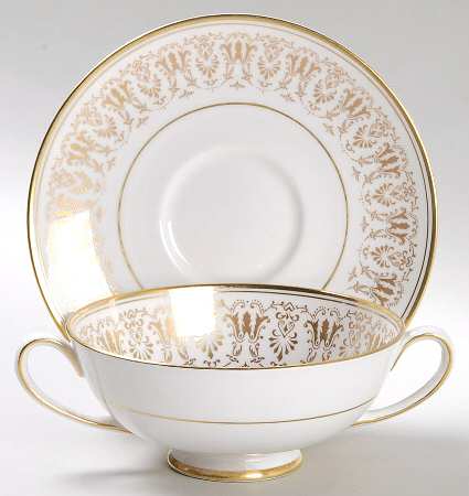 Gainsborough Footed Cream Soup Bowl & Saucer Set