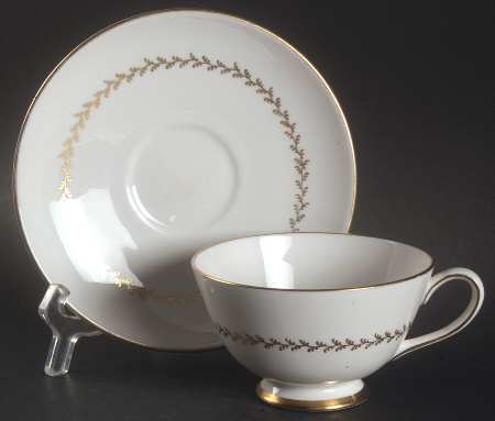 Golden Fern Footed Cup & Saucer Set