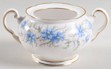 Love In The Mist Blue Sugar Bowl No Lid