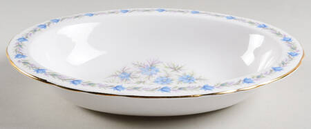 Love In The Mist Blue 9" Oval Vegetable Bowl