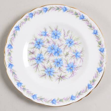 Love In The Mist Blue Bread & Butter Plate