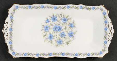 Love In The Mist Blue Large Sandwich Tray