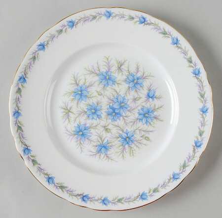 Love In The Mist Blue Salad Plate