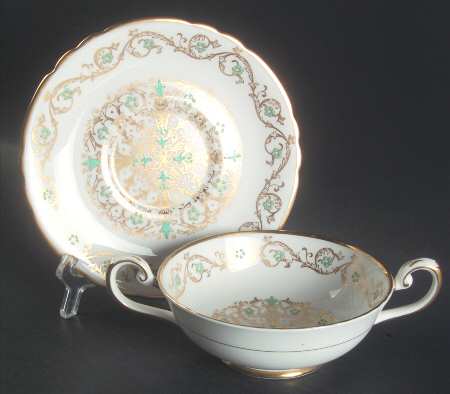 Louise Footed Cream Soup Bowl & Saucer Set