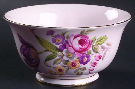 Montrose (Rim, Lt Pink Background) Open Sugar Bowl