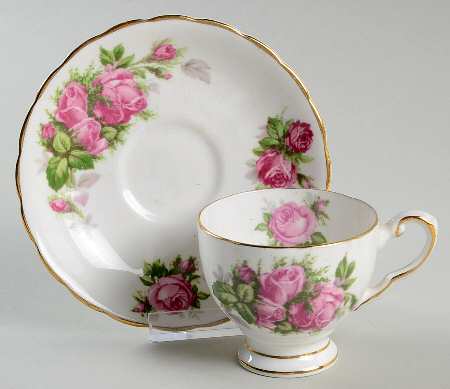 Moss Rose Footed Demitasse Cup & Saucer Set