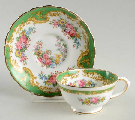Naples Green Footed Demitasse Cup & Saucer Set