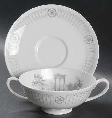 Olympus Footed Cream Soup Bowl & Saucer Set