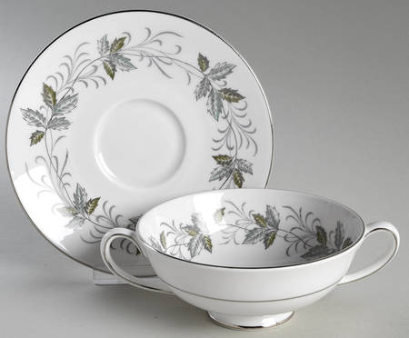 Rondeley Footed Cream Soup Bowl & Saucer Set