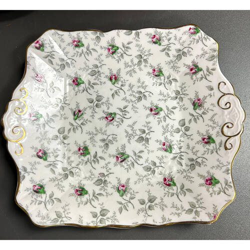 Rosalie Square Handled Cake Plate