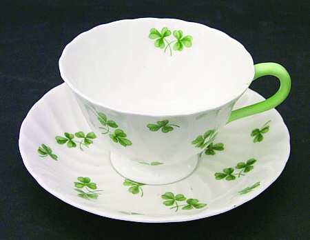 Shamrock Footed Cup & Saucer Set