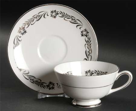 Silver Heritage Footed Cup & Saucer Set