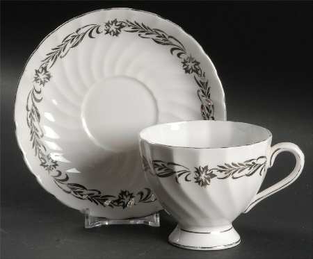Silver Heritage Footed Cup & Saucer Set