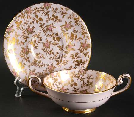 Sunshine Footed Cream Soup Bowl & Saucer Set