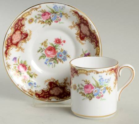 Windsor Red Flat Demitasse Cup & Saucer Set