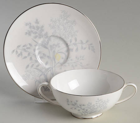 Woodside Footed Cream Soup Bowl & Saucer Set