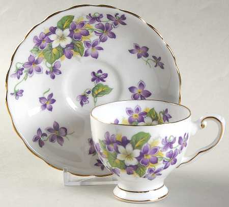 Woodland Violet Footed Demitasse Cup & Saucer Set