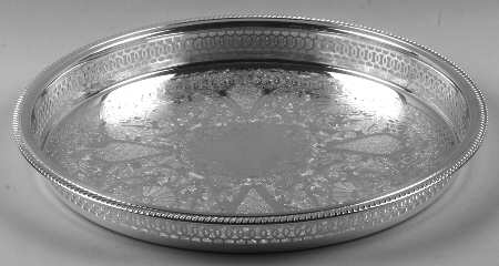 Silverplate Hollowware Medium Round Silverplate Tray