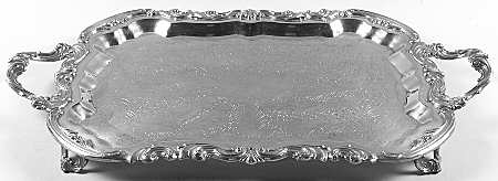 Silverplate Hollowware Medium Footed Waiter Tray