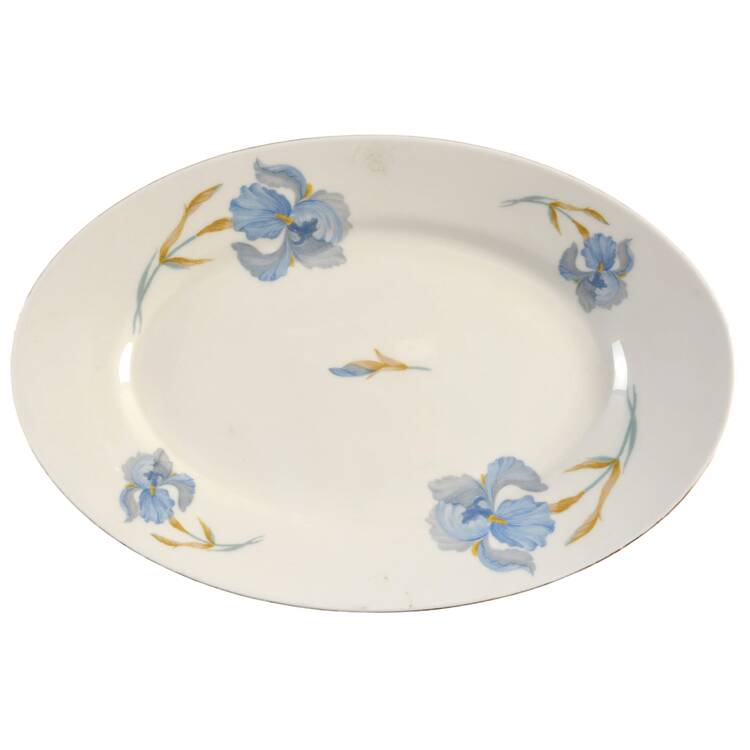 4704 (Blue Flowers) 11" Oval Serving Platter