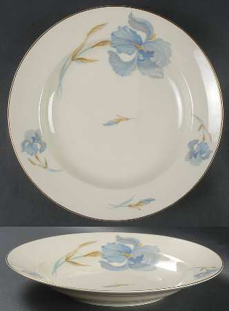 4704 (Blue Flowers) Large Rim Soup Bowl