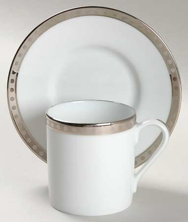 Platinum Band Flat Demitasse Cup & Saucer Set