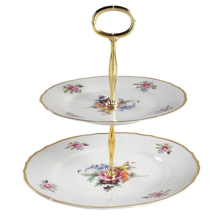 Sonata 6 5/8"-10"  2 Tiered Serving Tray (Dp, Sp) HC