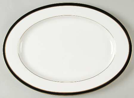 Newport Black 14" Oval Serving Platter