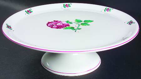Strasbourg Flowers 12" Diameter Pedestal Cake Stand