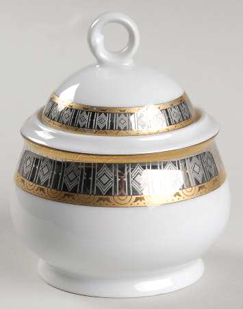 Platinum with Gold Sugar Bowl & Lid