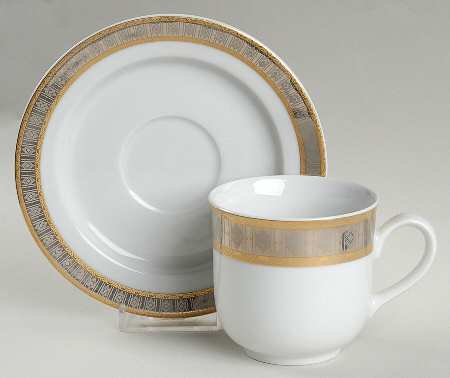 Platinum with Gold Footed Cup & Saucer Set