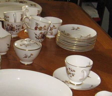 Golden Fruit Footed Cup & Saucer Set