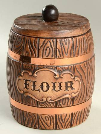 Barrel Flour Canister & Lid