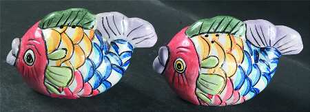 Pescada (Blue Trim) Figural Salt & Pepper Set