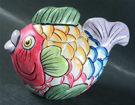Pescada (Blue Trim) Figural Sugar Bowl & Lid