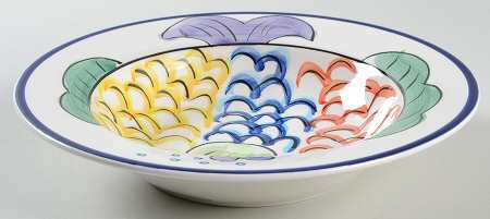 Pescada (Blue Trim) Rim Soup Bowl