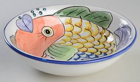 Pescada (Blue Trim) 8" Individual Pasta Bowl