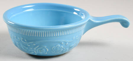 Oven Serve Turquoise Round Handled Bowl