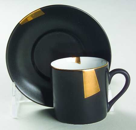 San Marco Gold Flat Demitasse Cup & Saucer Set