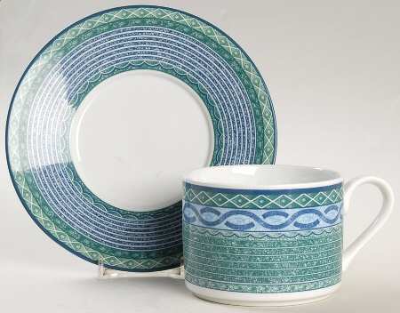 Mediterranean Flat Cup & Saucer Set