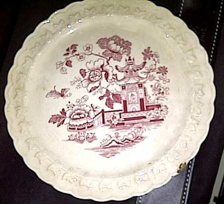 Chinese Temple Red Luncheon Plate