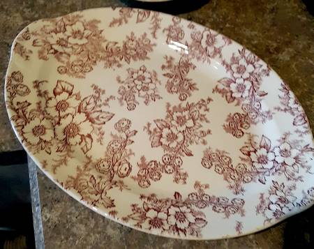 Dogwood Brown 11" Oval Serving Platter