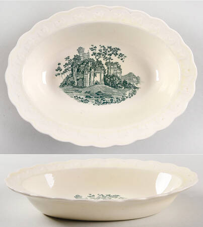 Green Castle 9" Oval Vegetable Bowl
